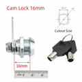 Zinc Alloy Cam Lock 16–30mm | Drawer Cabinet Mailbox + 2 Keys
