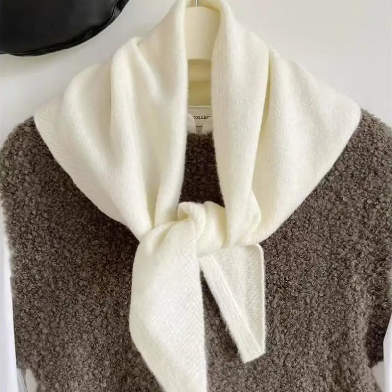 Women's Soft Knit Triangle Scarf – Warm Neck Shawl & Head Wrap