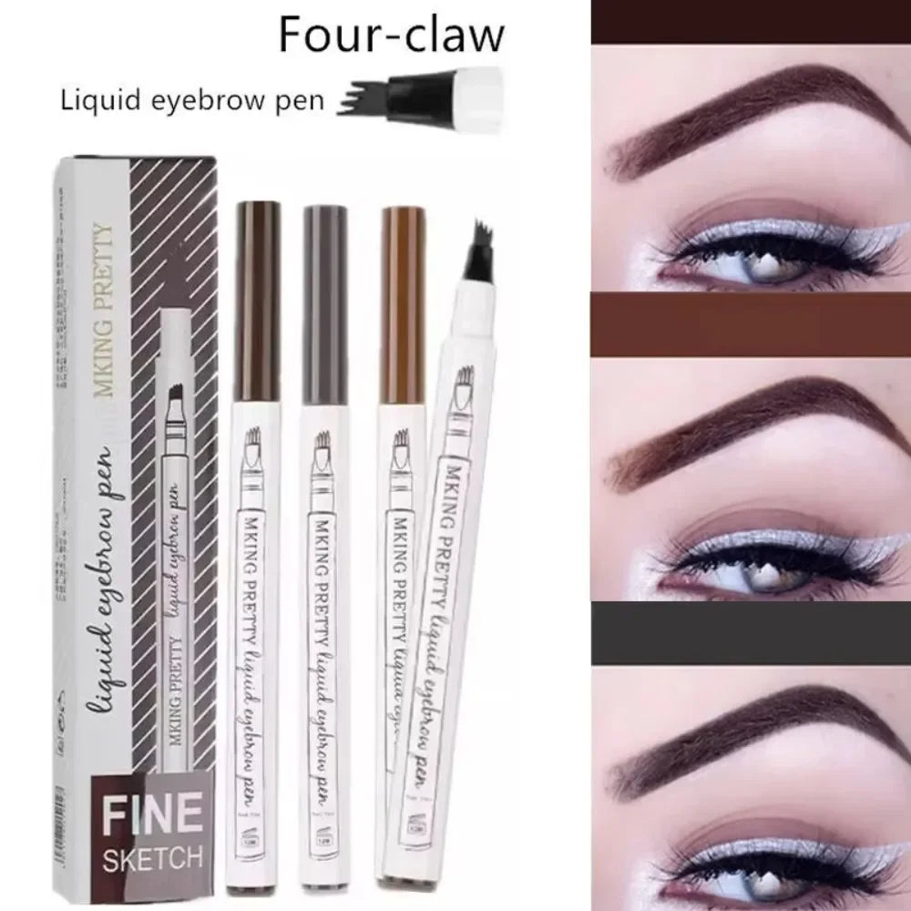 4-Fork Microblading Eyebrow Pen – Waterproof Liquid Brow Kit