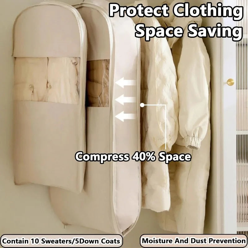 Compression Hanging Garment Bags M+L+XL – Closet Dust Cover