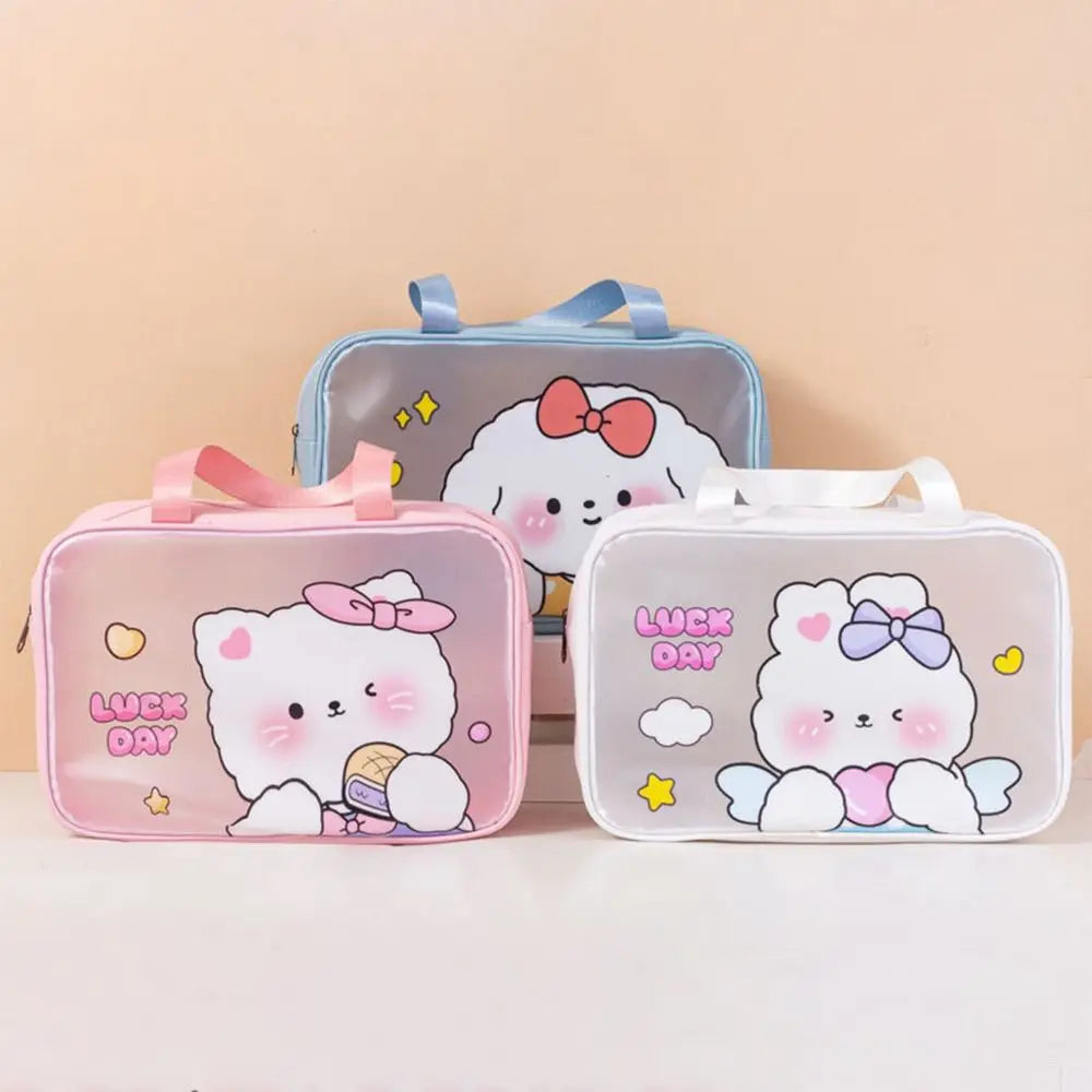 Transparent PVC Cartoon Cosmetic Bag – Waterproof Travel Organizer
