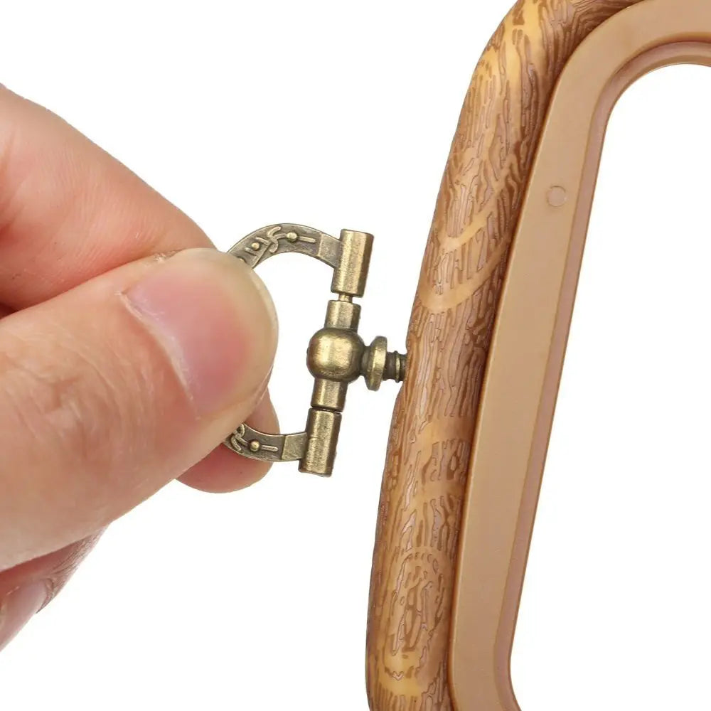 Wood Grain Plastic Embroidery Hoop – Multi-Shape DIY Frame