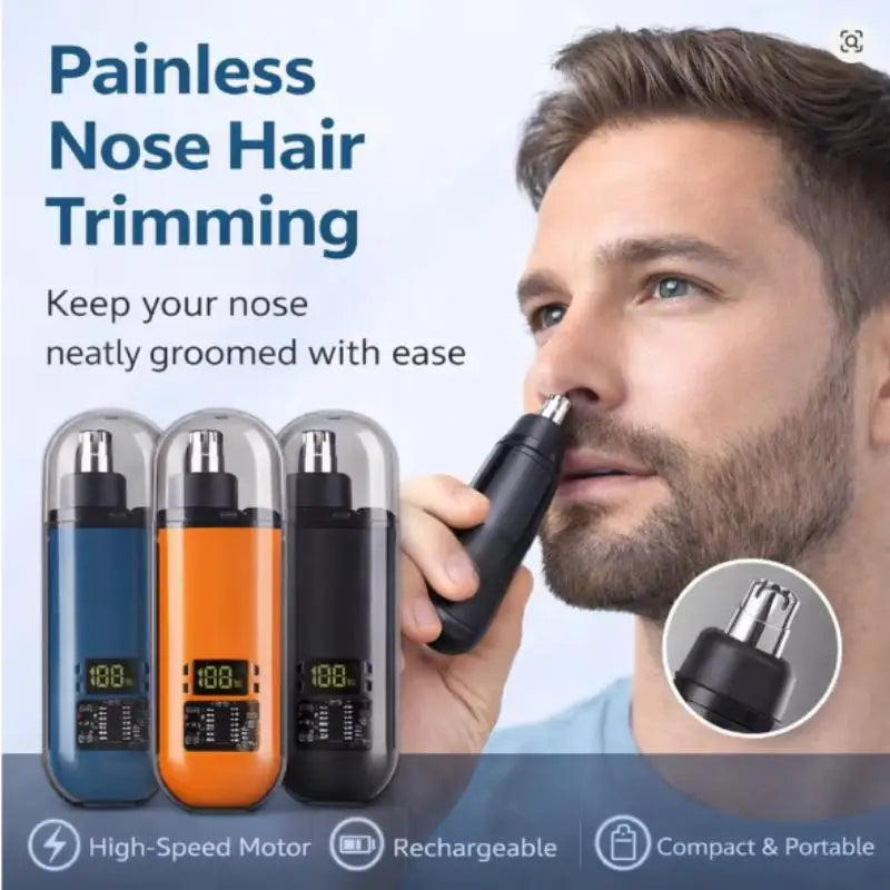 USB Rechargeable Nose & Ear Hair Trimmer – Quiet & Compact