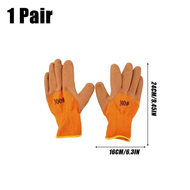 Winter Thermal Work Gloves – Fleece-Lined Nylon Latex Safety Grip