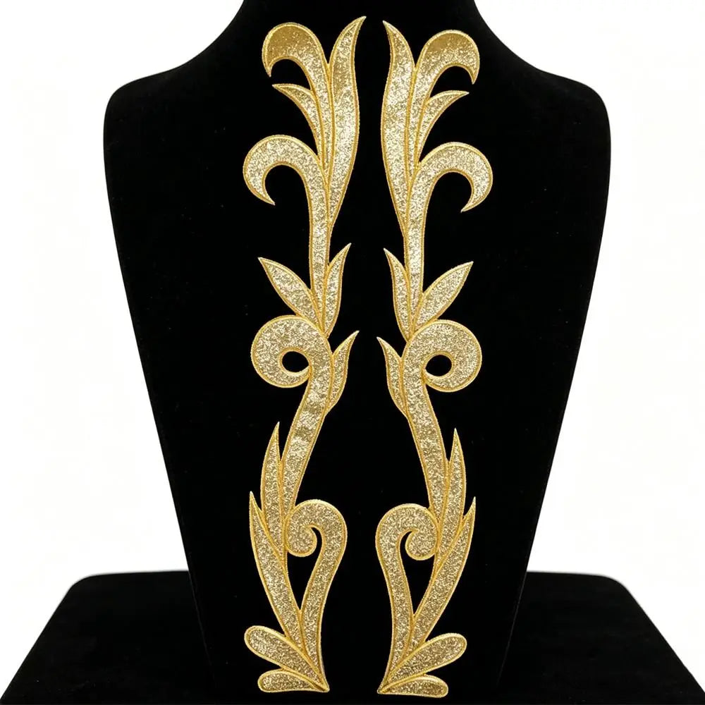 Baroque Gold & Silver Sequin Embroidery Appliqué Patches – 2 Pack