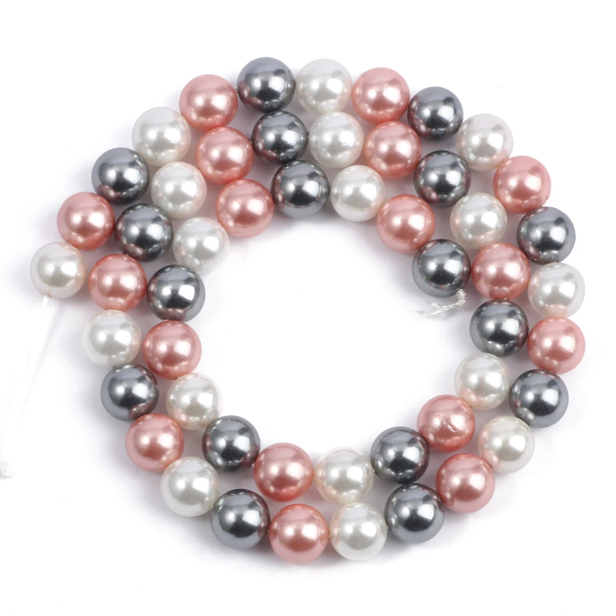 Multicolor Round Shell Pearl Beads for DIY Jewelry Making 6–12mm