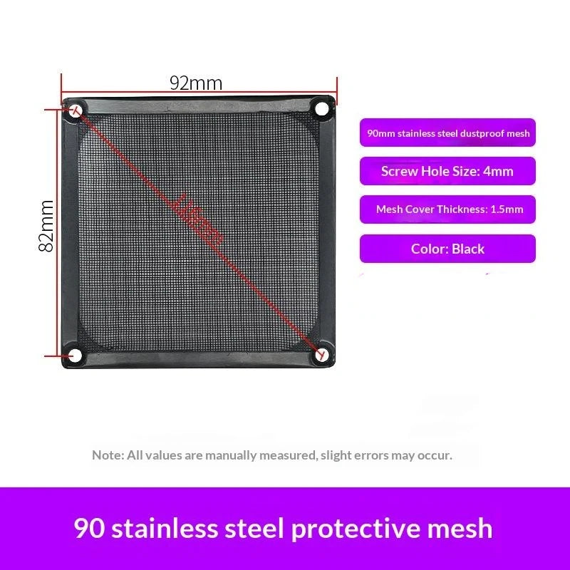 PC Fan Dust Filter 60/80/90/120mm – Steel Mesh Aluminum Frame