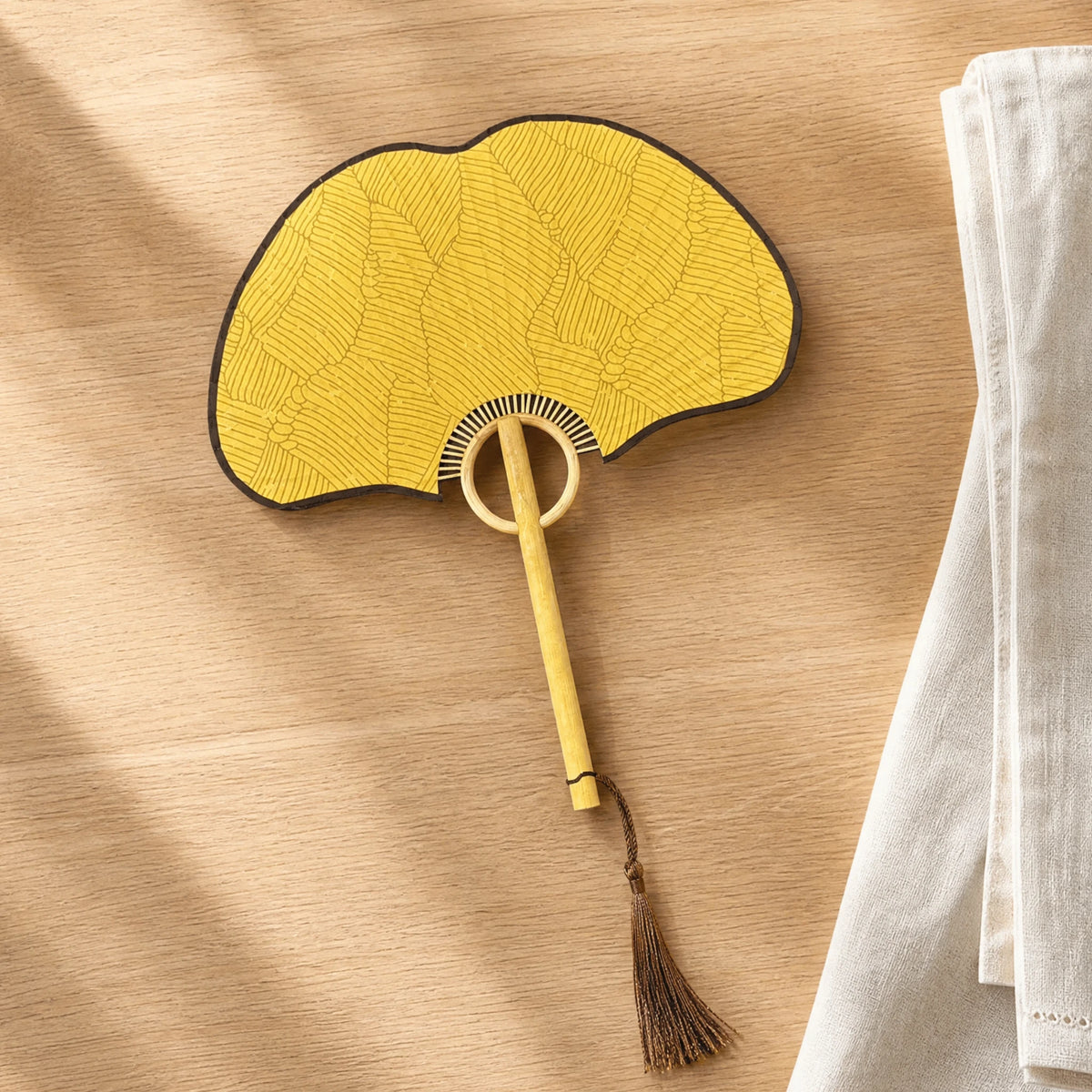 Ginkgo Round Bamboo Hand Fan – DIY Painting, Dance & Party