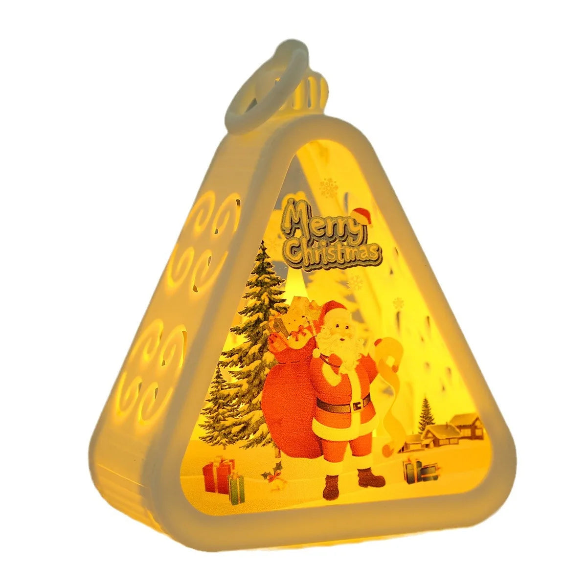 Rustic Vintage Christmas Night Light Lantern | Holiday Tabletop Decor