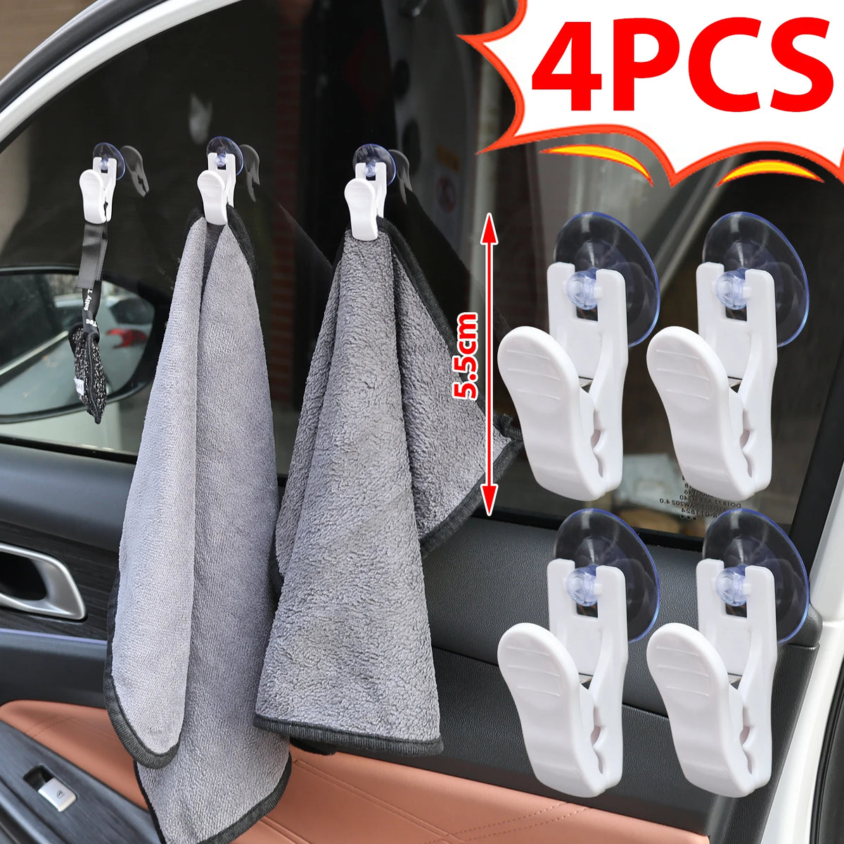 Suction Cup Clip ABS+PVC – Glass, Tile & Car Surfaces