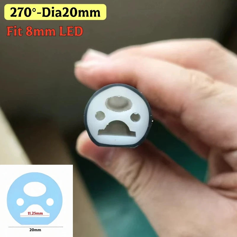 Round Black Silicone Neon Tube Diffuser – WS2811 WS2812B