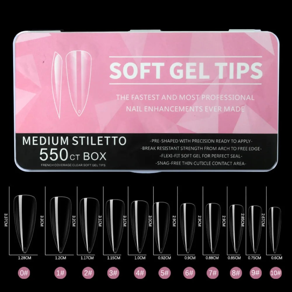 550 Pcs Nail Dual Forms – Oval Coffin Almond Square Molds