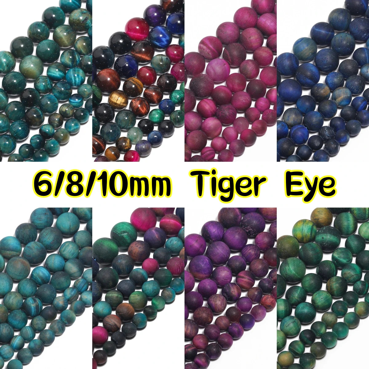 Tiger Eye Stone Round Beads 6/8/10mm | DIY Jewelry Making