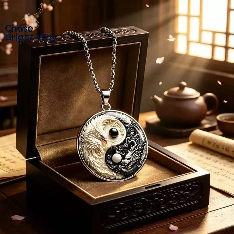 Blue Jade Gourd Dragon Pendant Necklace | Gold Ethnic Jewelry