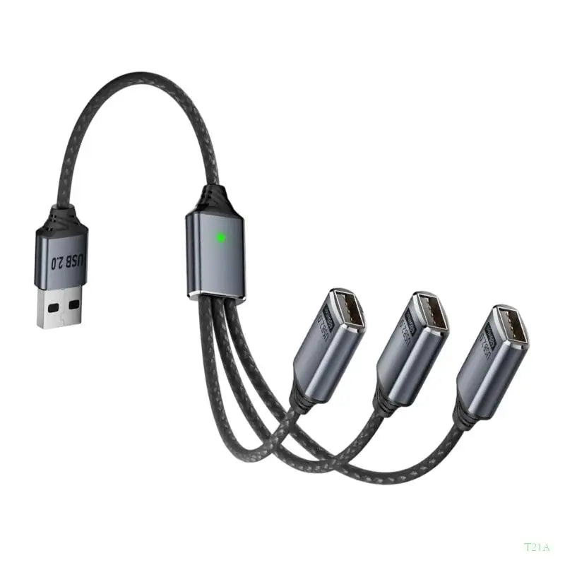 USB OTG Splitter Cable 1 Male to 3 Female Aluminum USB Hub