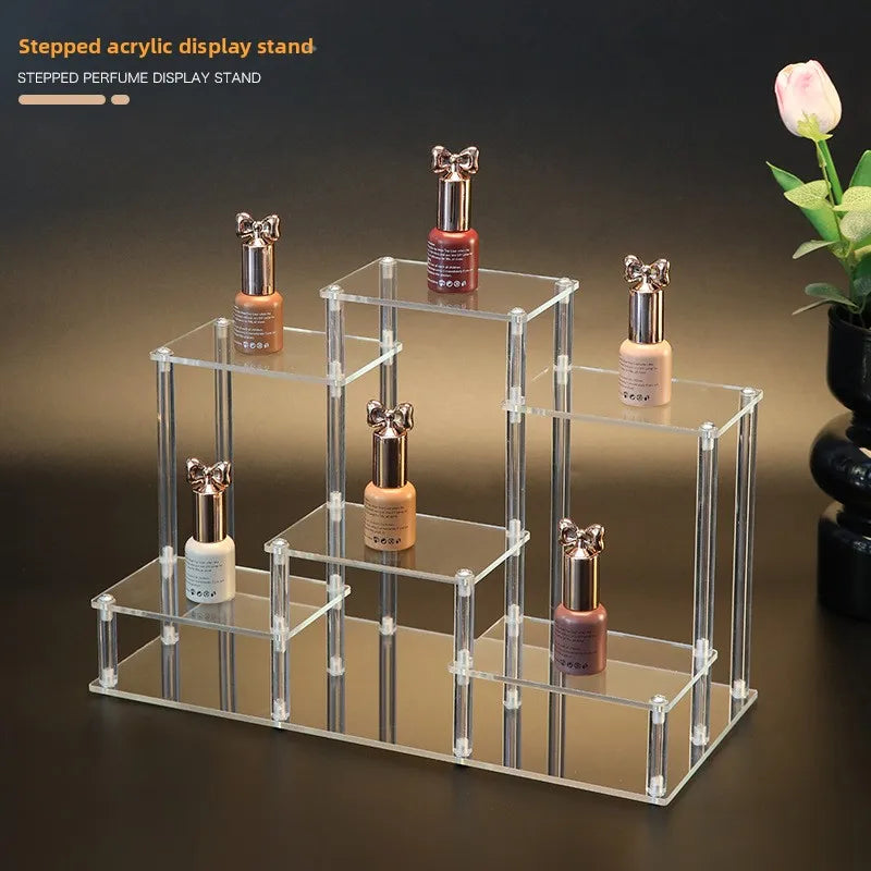 Multi-Tier Clear Acrylic Display Stand for Collectibles & Décor