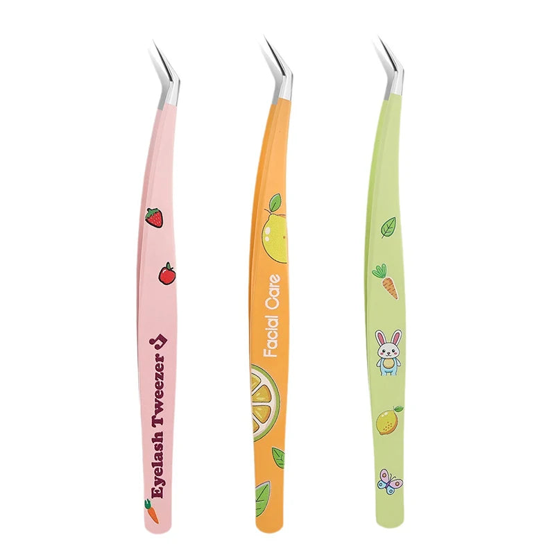 Stainless Steel Lash & Craft Tweezers – Straight & Angled Tips