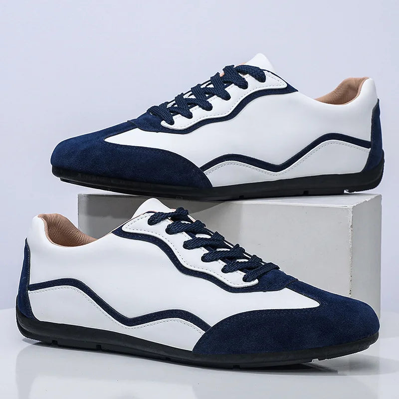 LEDP Men's Casual Lace-Up Flat Sneakers | Breathable Walking Shoes