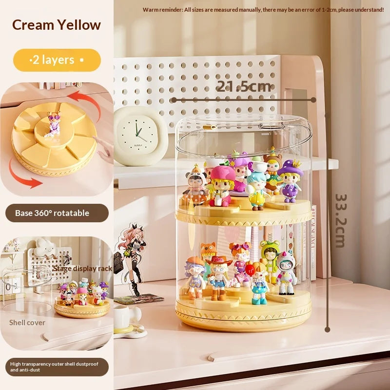 Rotating Multi-Tier Acrylic Collectibles Display Stand Cabinet