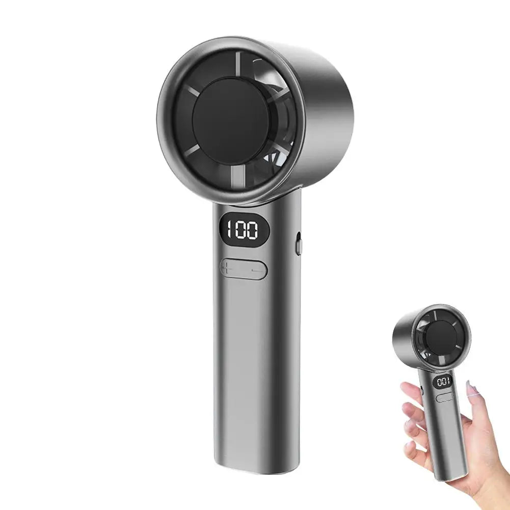Portable USB Rechargeable Handheld Fan – 120 Speeds, LED Display