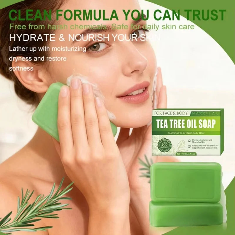 Tea Tree Essential Oil Soap – Face & Body Cleansing Bar 100g