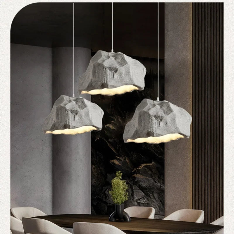 Wabi Sabi Resin LED Pendant Light | Modern Hanging Chandelier