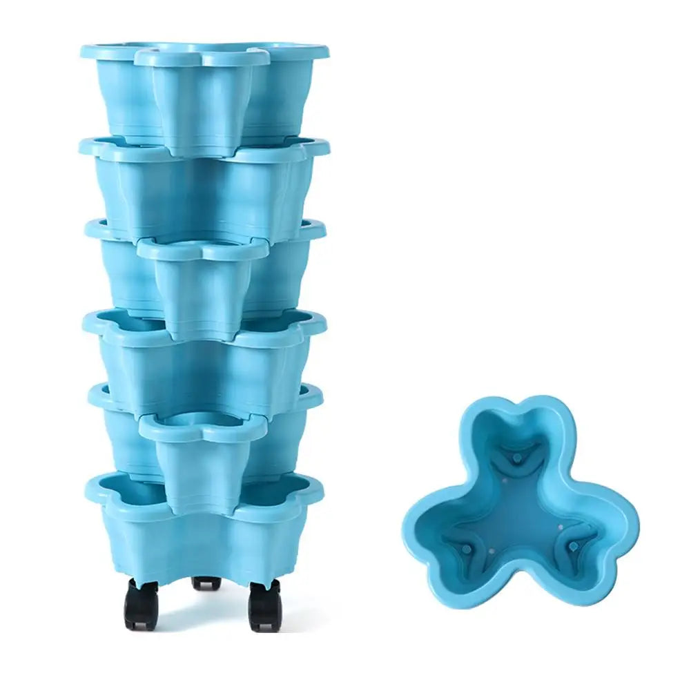 6-Tier Vertical Stackable Planter Tower for Herbs & Strawberries