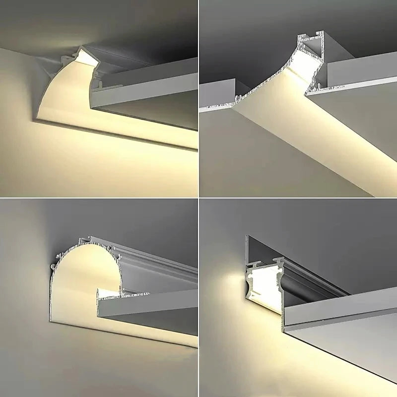 Recessed Corner LED Aluminum Profile Channel 0.5m/1m Ceiling