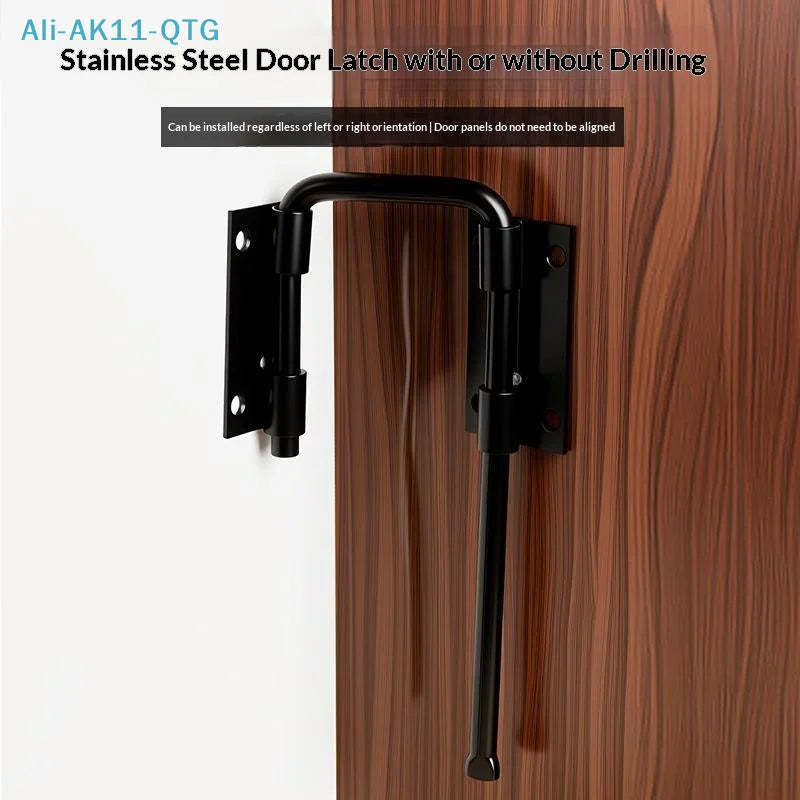 Stainless Steel Gate Latch 90/180° Non-Perforated Door Lock Set