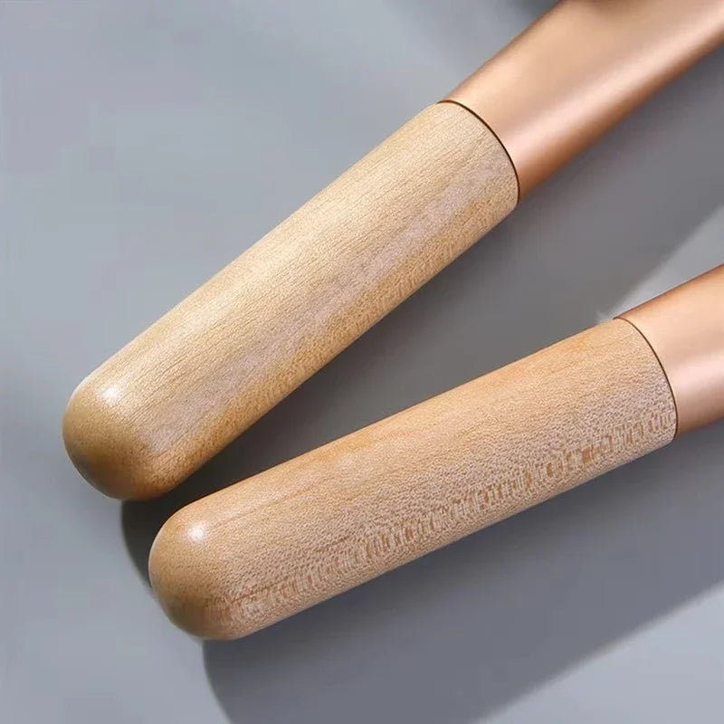 Fan-Shaped Facial Mask Brushes – Soft Fiber Wood Handle 10/20/50pk