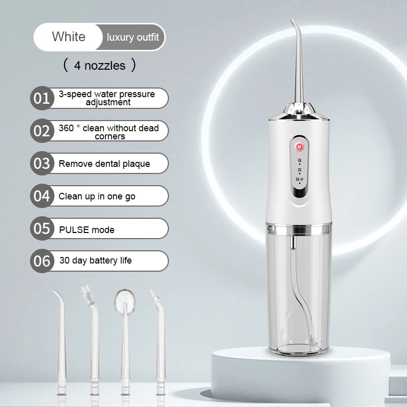 SAMMY Cordless Water Flosser – 3 Modes, IPX7, 4 Nozzles