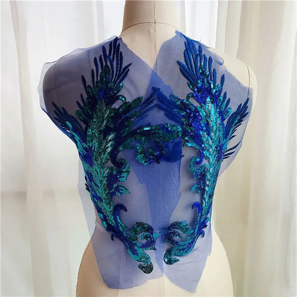 Sequin Phoenix Feather Embroidery Patch – DIY Sew-On Appliqué