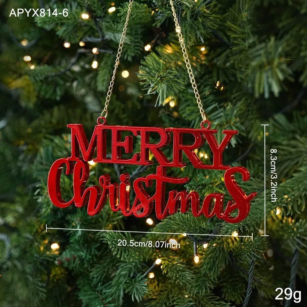 Red Novelty Christmas Ornaments – Glossy Plastic Hanging Pendants