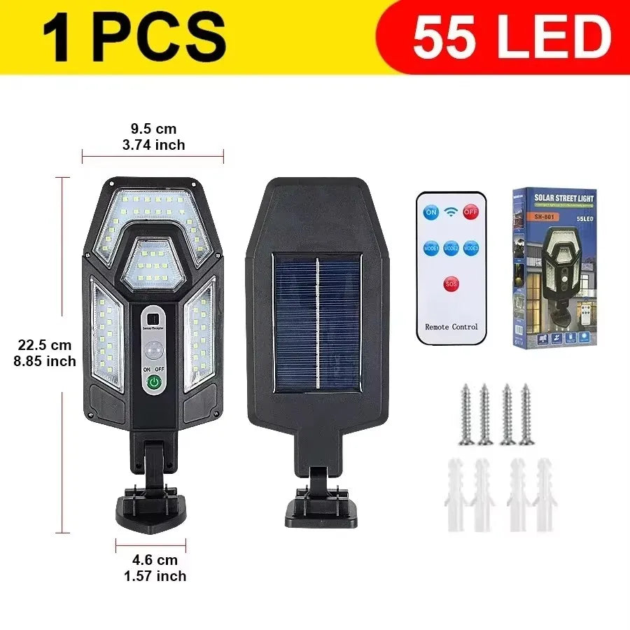 Solar LED Outdoor Light | Motion Sensor, 4 Modes, IP65, 9900LM