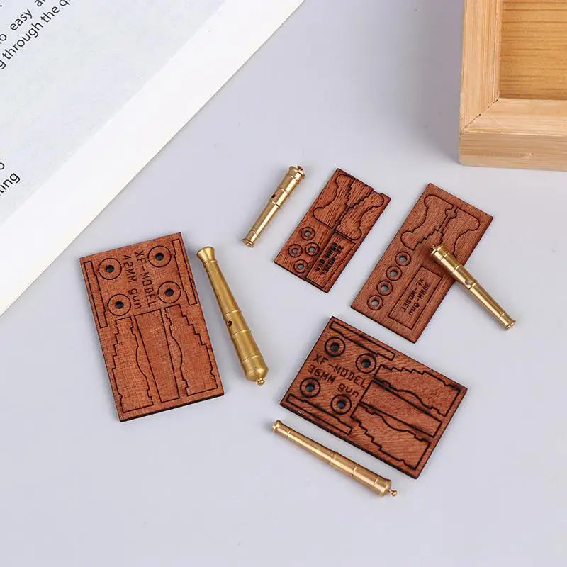 Sapele Wood Cannon Carriage Set – Ancient Ship Model Accessories