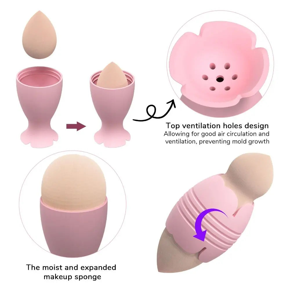 Silicone Makeup Sponge Holder – Travel Beauty Egg Case