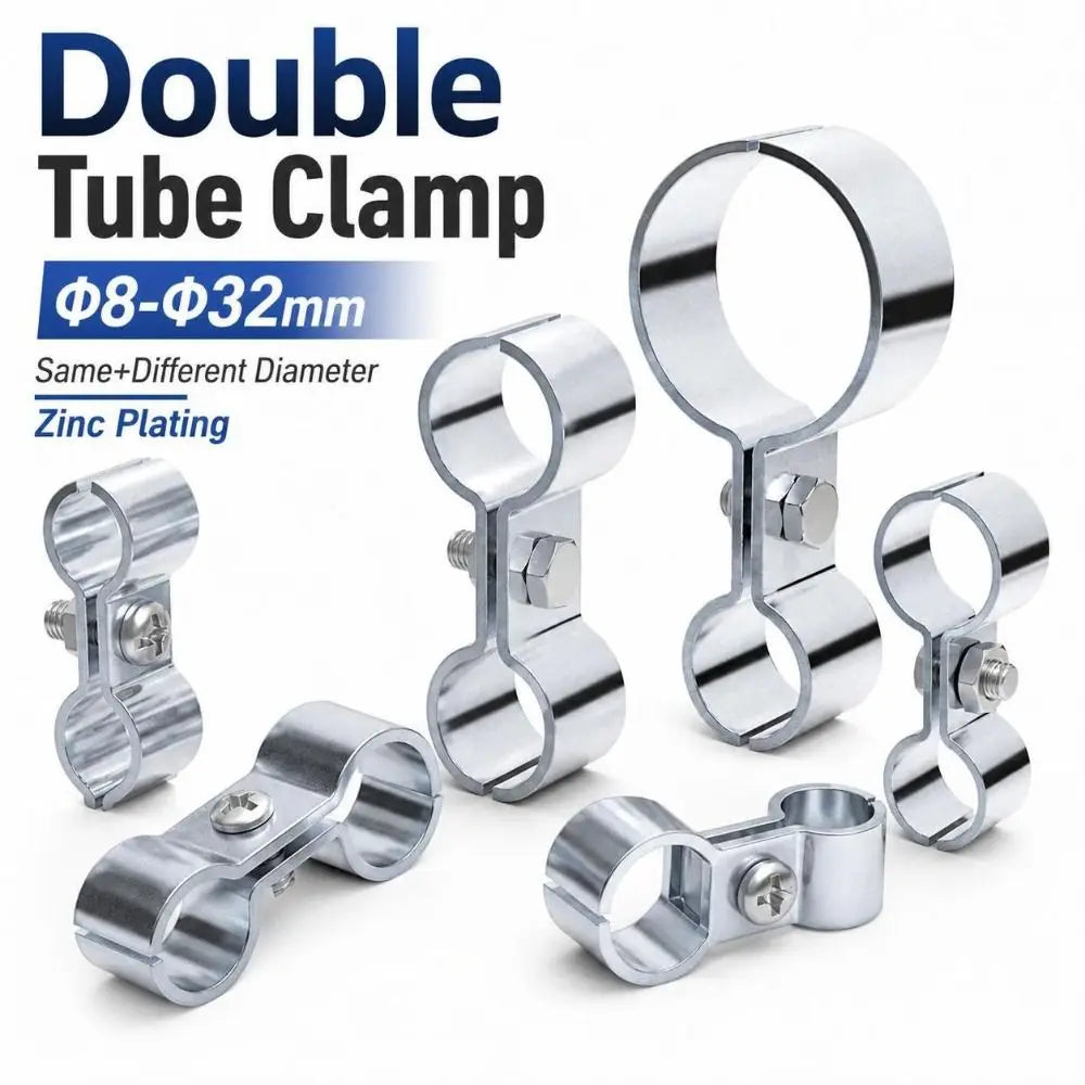 Double Tube Pipe Clamp – Zinc Plated Twin Hose Fastener