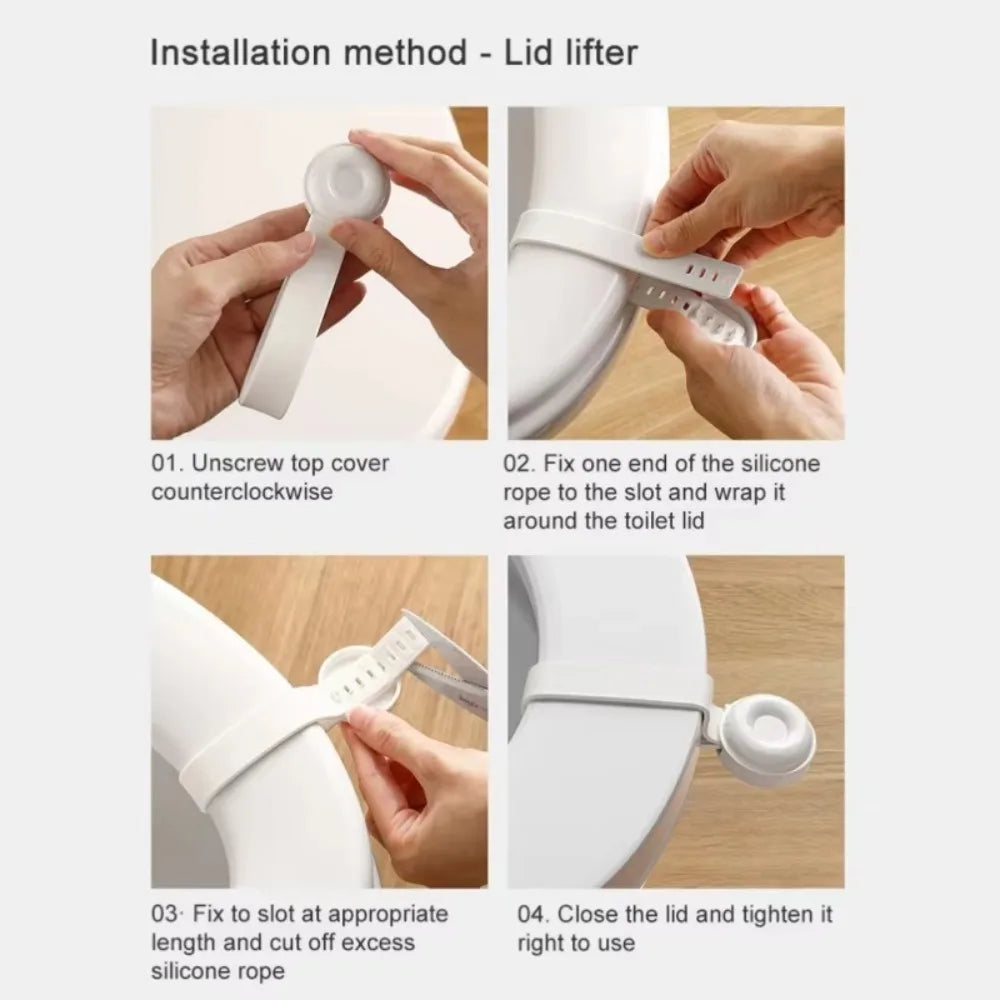 Silicone Toilet Seat Lifter – Touch-Free Self-Adhesive Handle