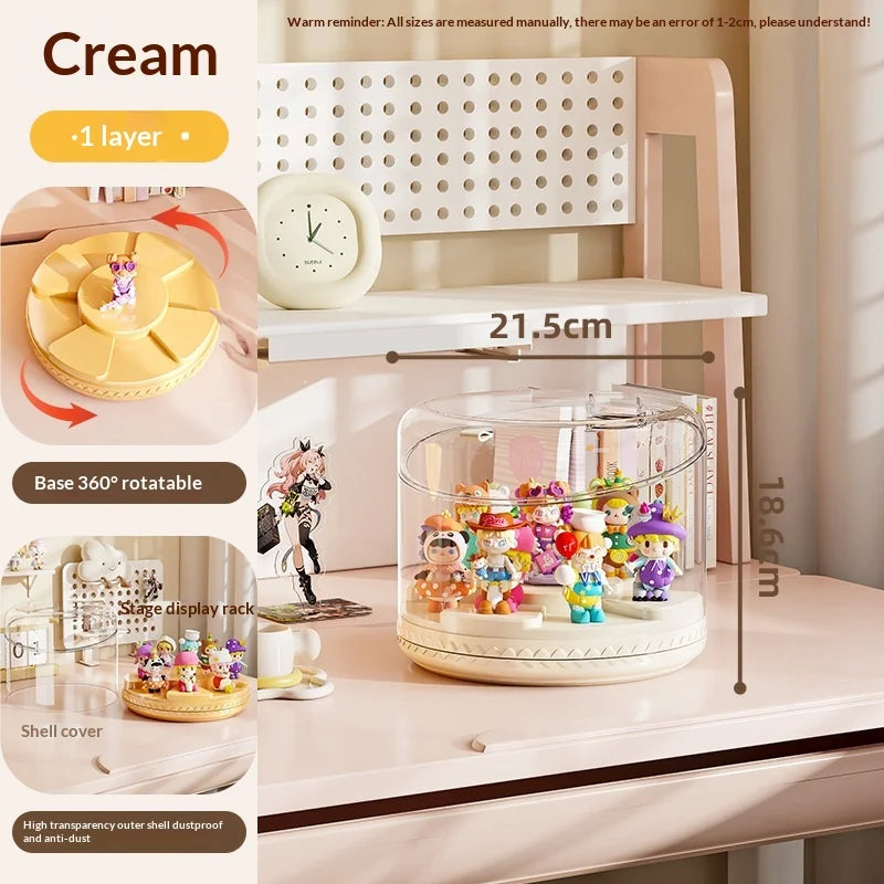 Rotating Multi-Tier Acrylic Collectibles Display Stand Cabinet