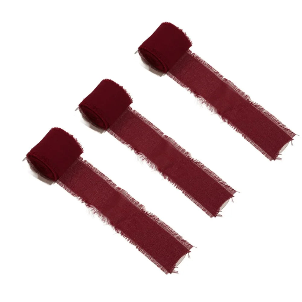 3-Roll Fringe Chiffon Ribbon – 5m DIY Wedding & Craft Décor