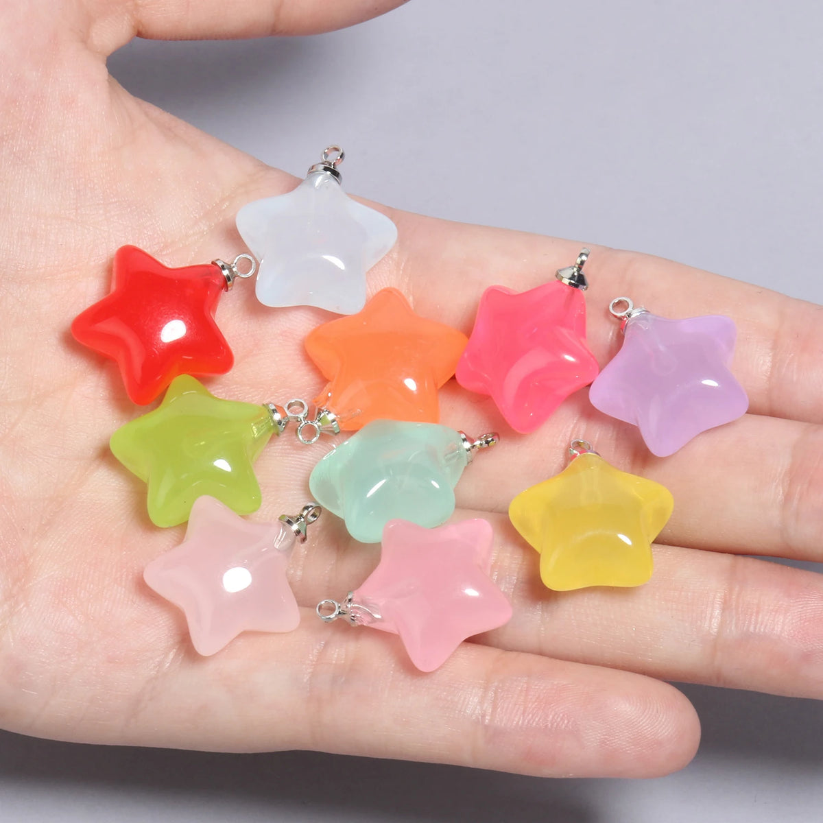 Resin Star Charms Candy Color DIY Jewelry Pendants – 10pcs