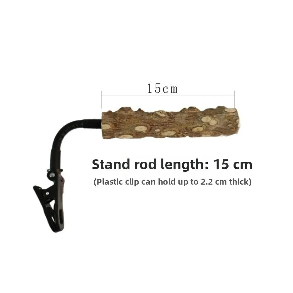Wooden Parrot Perch Stand – Bendable Adjustable Bird Stand