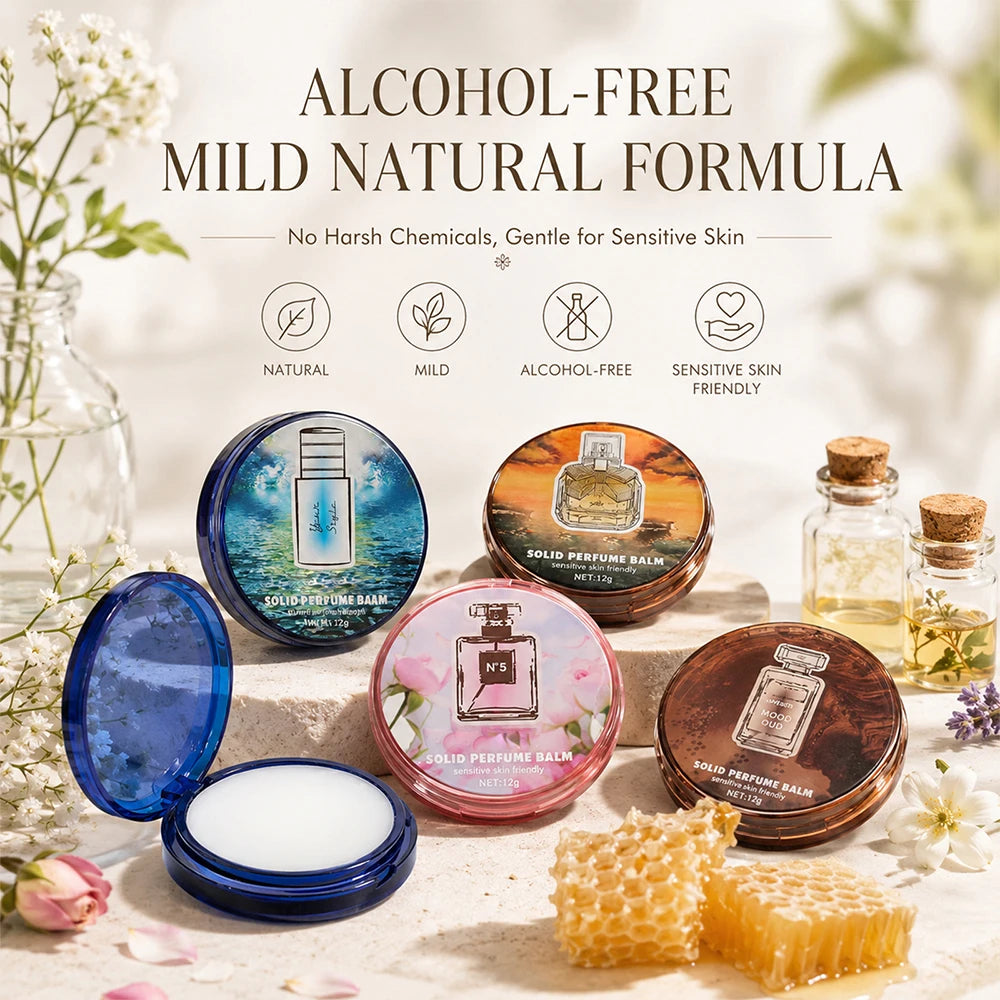 Solid Perfume Balm Set – 6 Scents Travel Pocket Fragrance