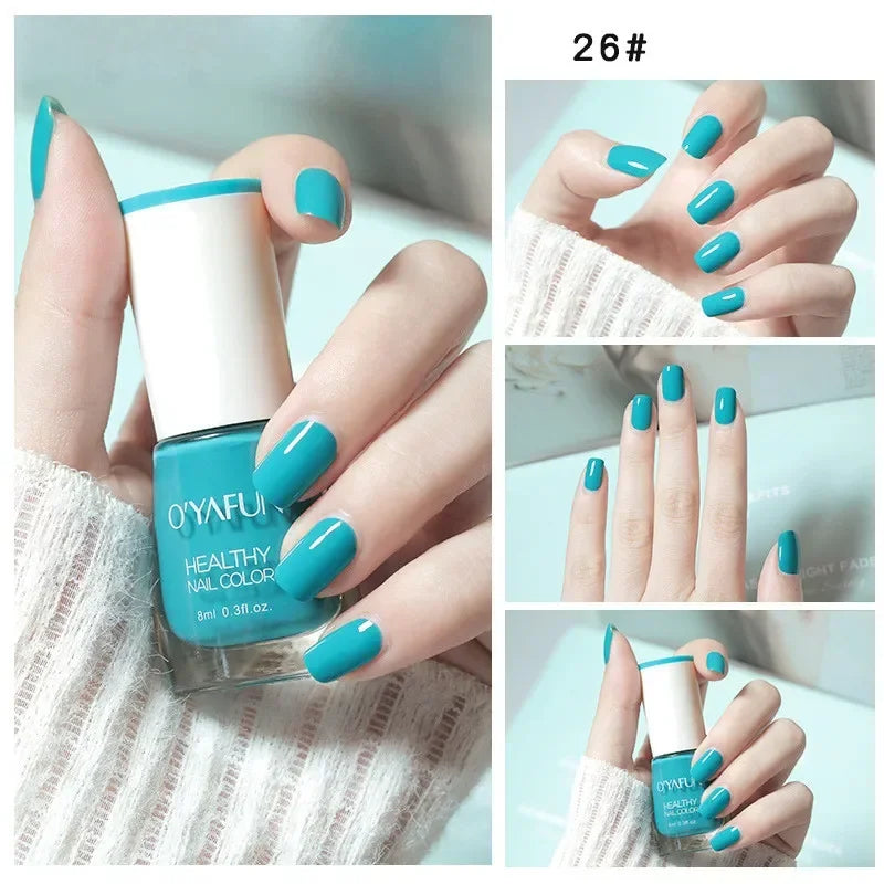 Handaiyan 8ml Water-Based Nail Polish – 40 Colors, Peel-Off