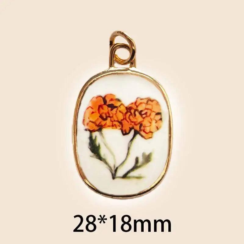 Vintage Oval Enamel Copper Pendants – DIY Jewelry Charms