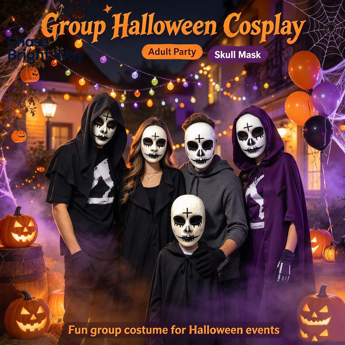 Scary Halloween Full Face Mask – Adult Cosplay Horror PVC