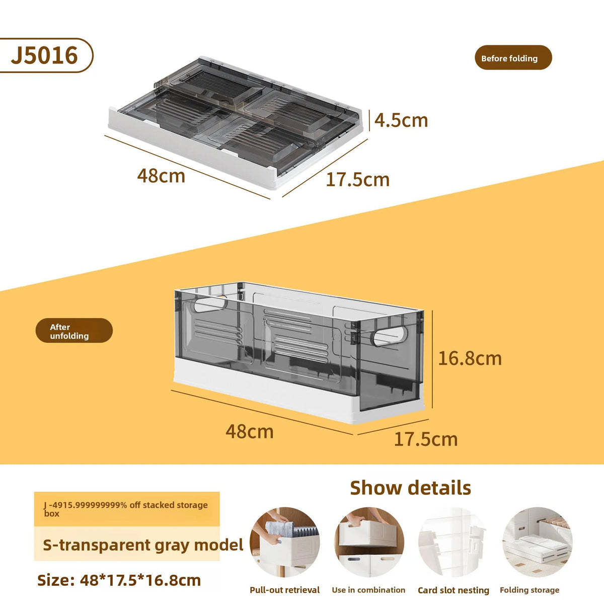 Foldable Clothes Storage Box – Large Wardrobe Organizer