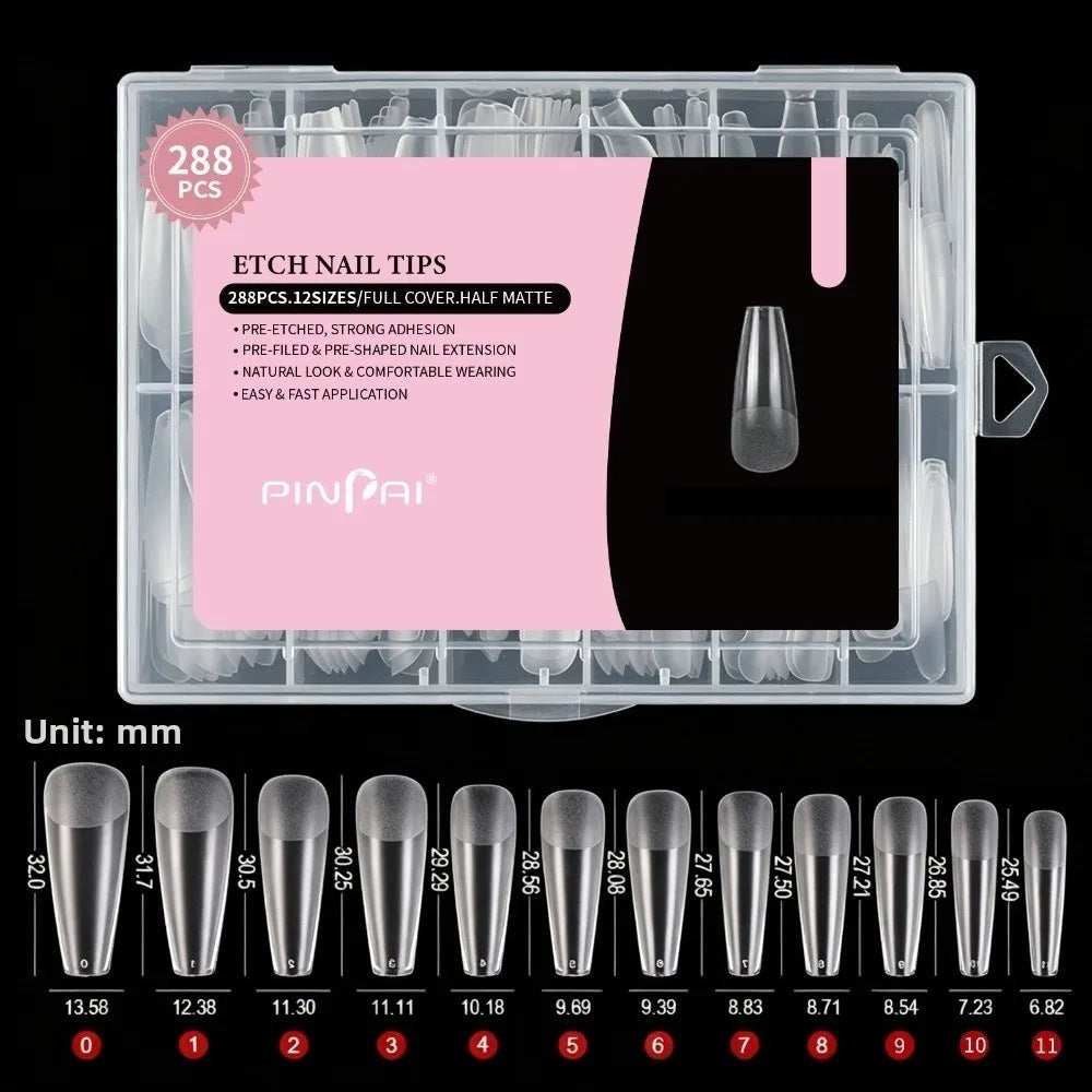 288pcs Ultra-Thin Soft Gel Nail Tips – Full Cover Extension Set
