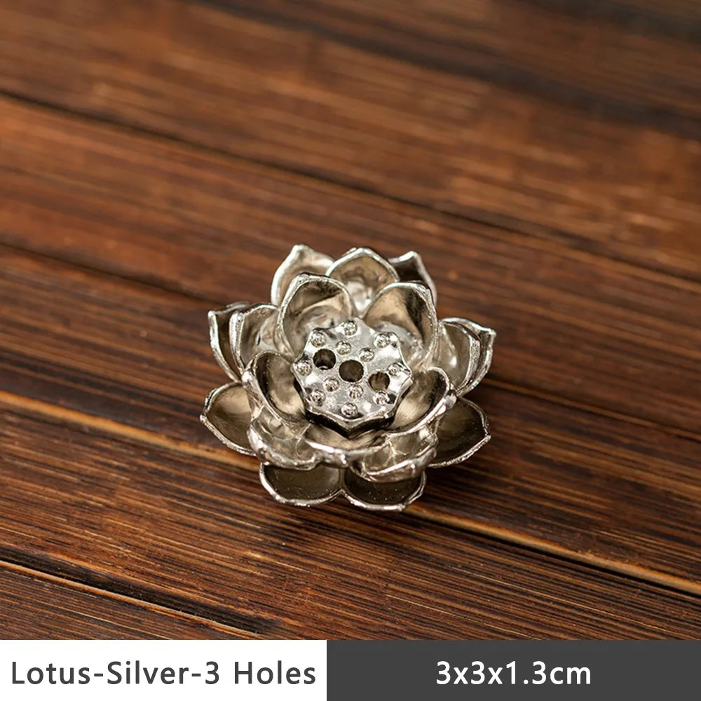 Lotus Incense Holder – Alloy Multi-Hole Incense Stick Base