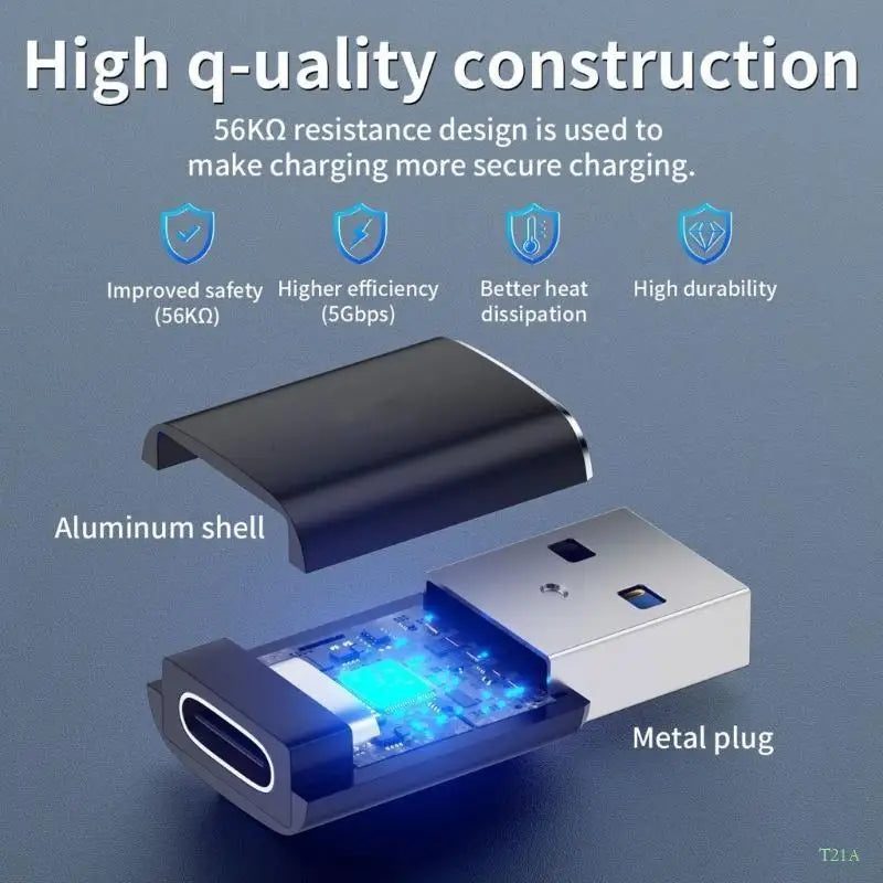USB 3.0 to USB-C Female Adapter – 5Gbps Data & 3A Charging